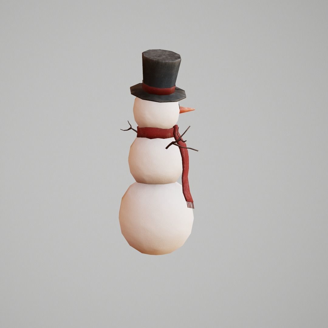 Snowman G53 Low-poly 3D model_6