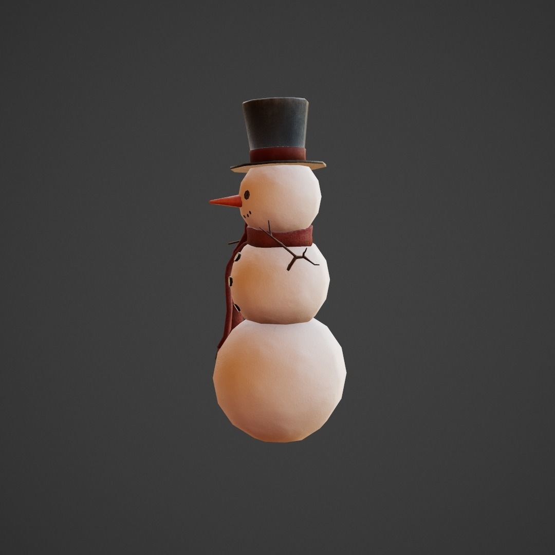 Snowman G53 Low-poly 3D model_13