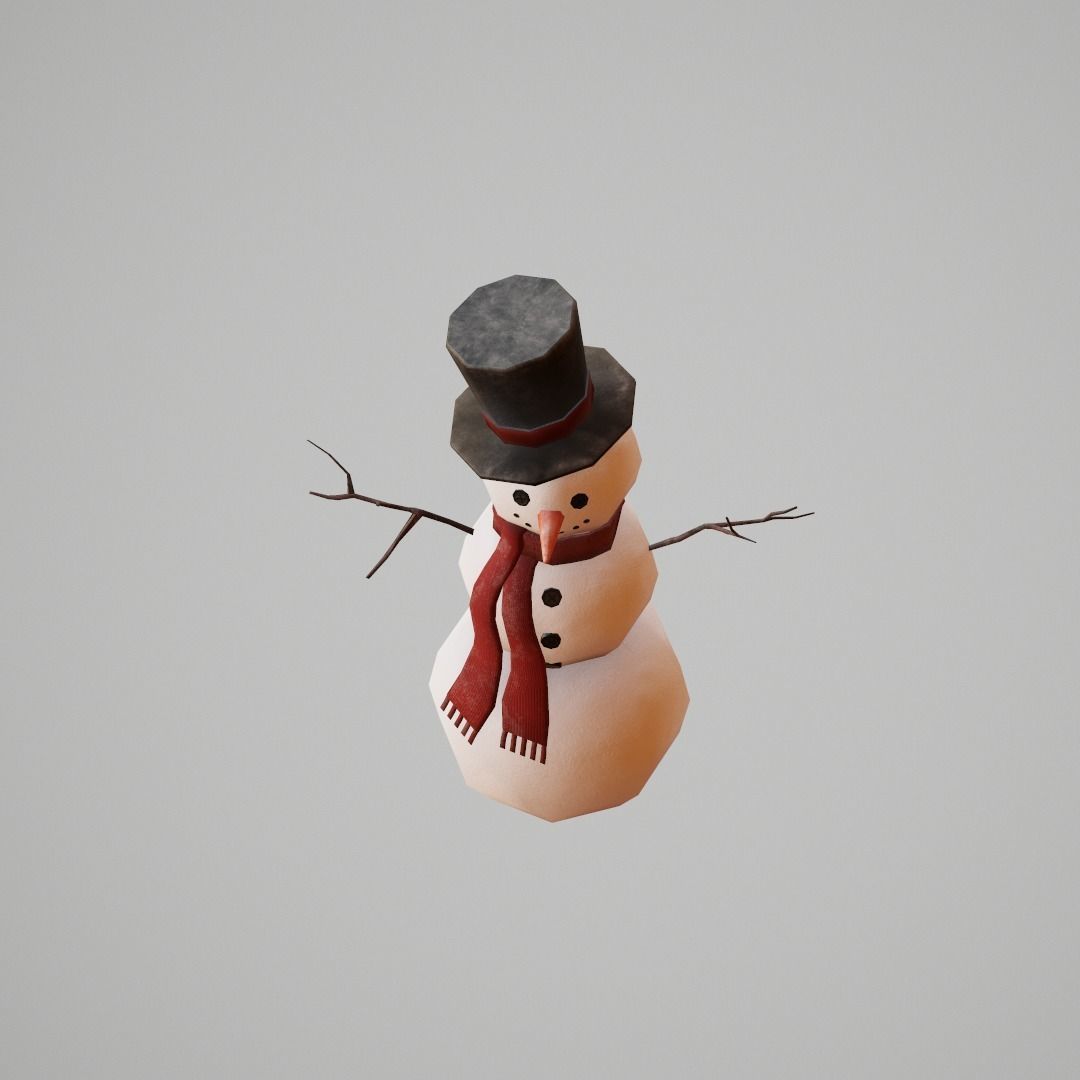 Snowman G53 Low-poly 3D model_7