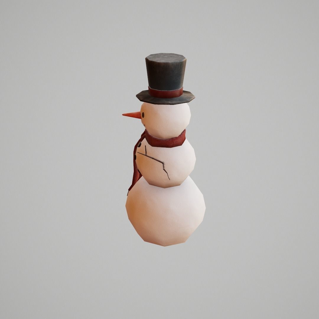 Snowman G53 Low-poly 3D model_9