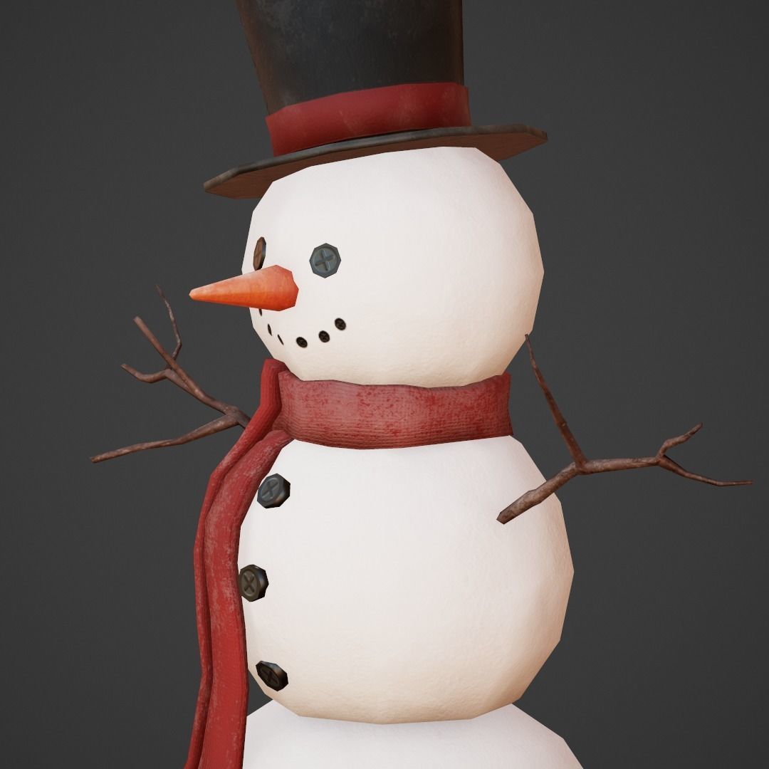 Snowman G53 Low-poly 3D model_15