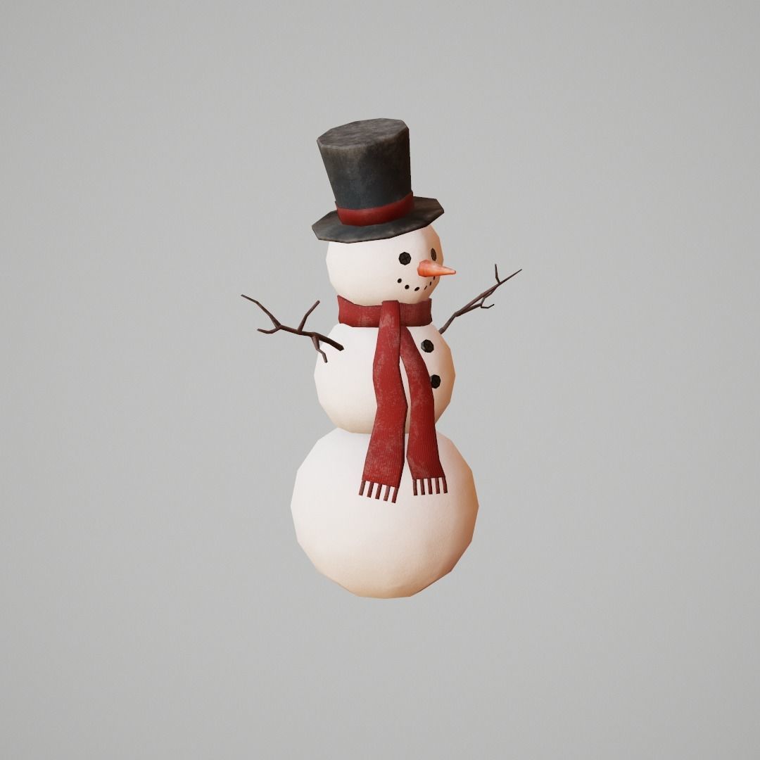 Snowman G53 Low-poly 3D model_5