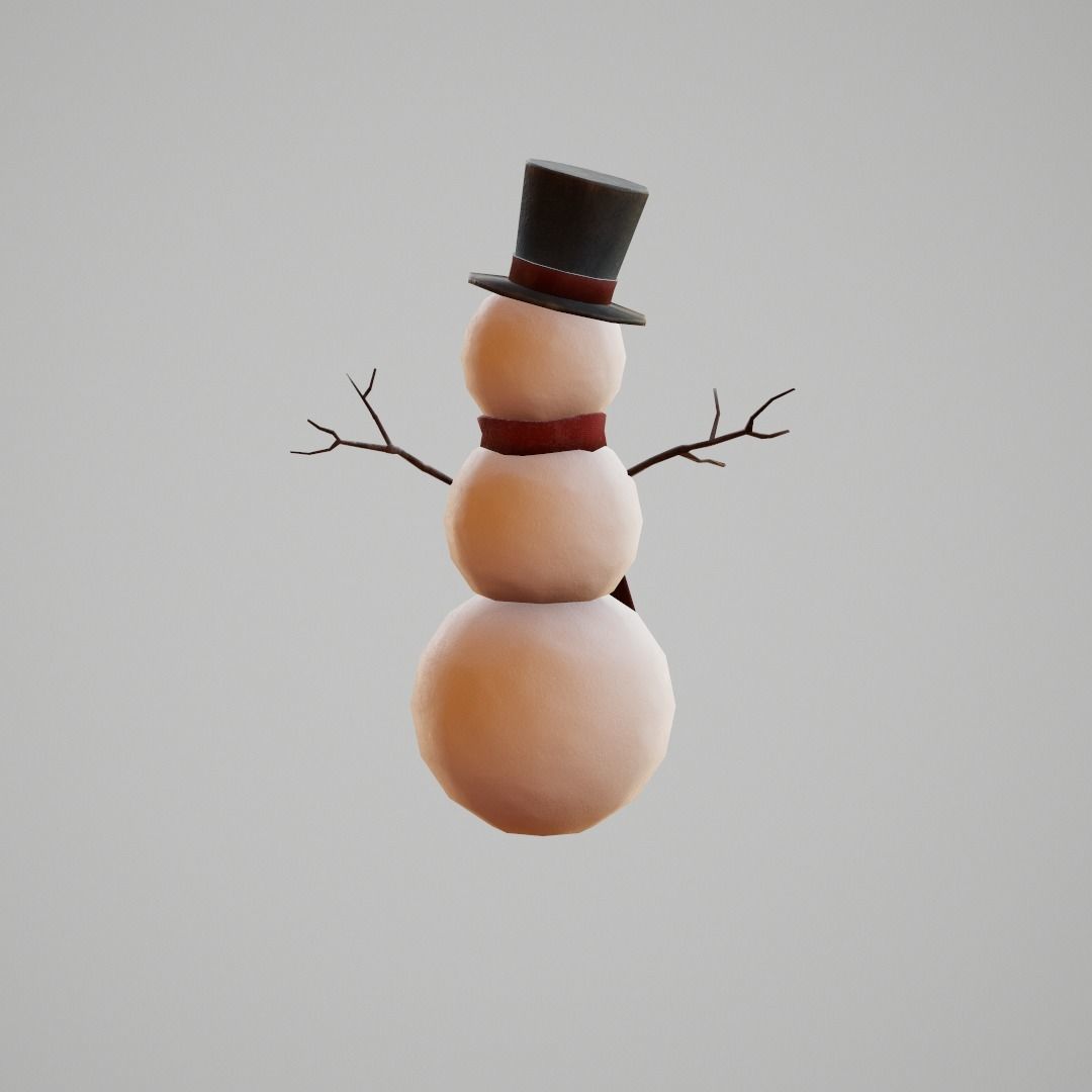 Snowman G53 Low-poly 3D model_4