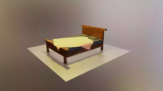 Old low poly - Bed - Medieval bed