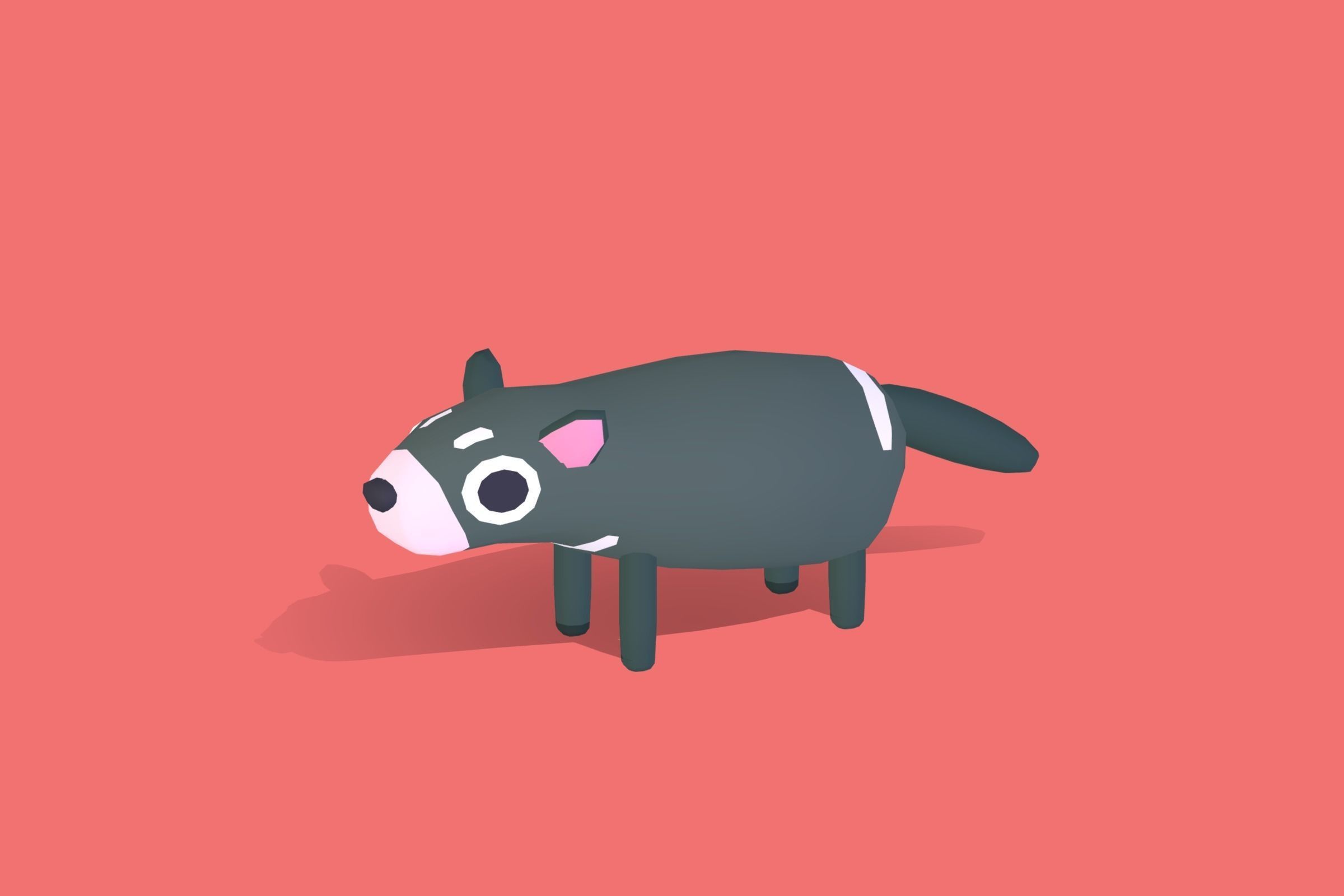 Tasmanian Devil - Quirky Series Low-poly 3D model_6