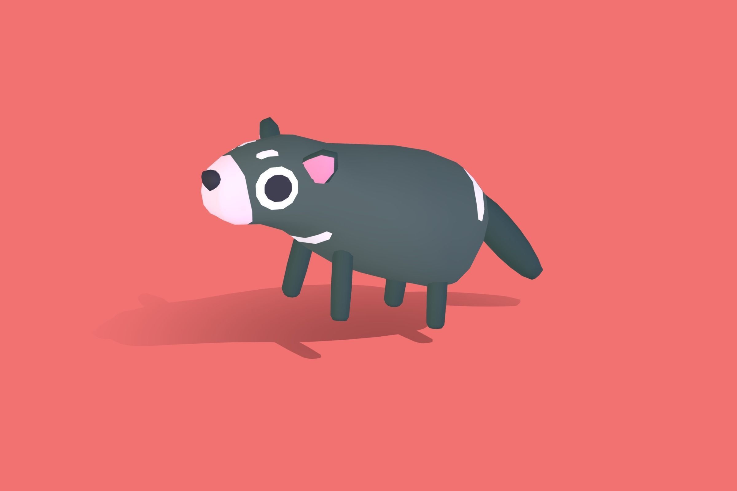 Tasmanian Devil - Quirky Series Low-poly 3D model_4
