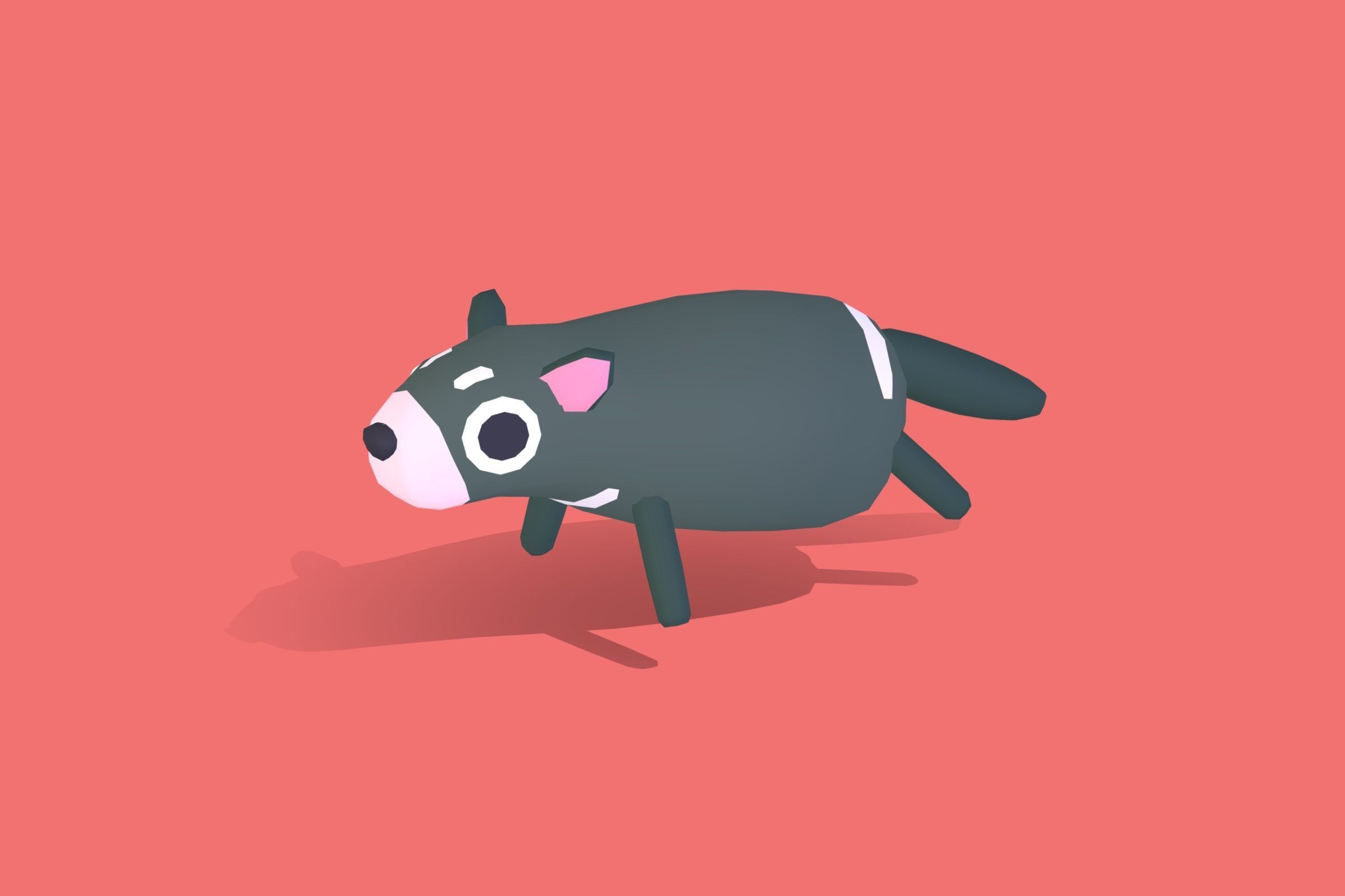 Tasmanian Devil - Quirky Series Low-poly 3D model_3