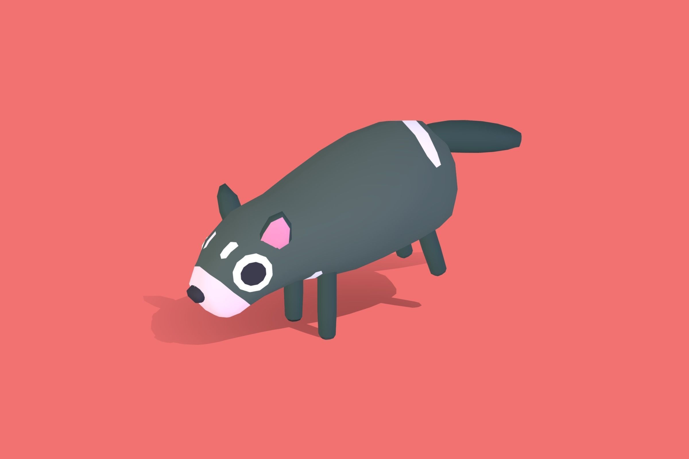 Tasmanian Devil - Quirky Series Low-poly 3D model_7