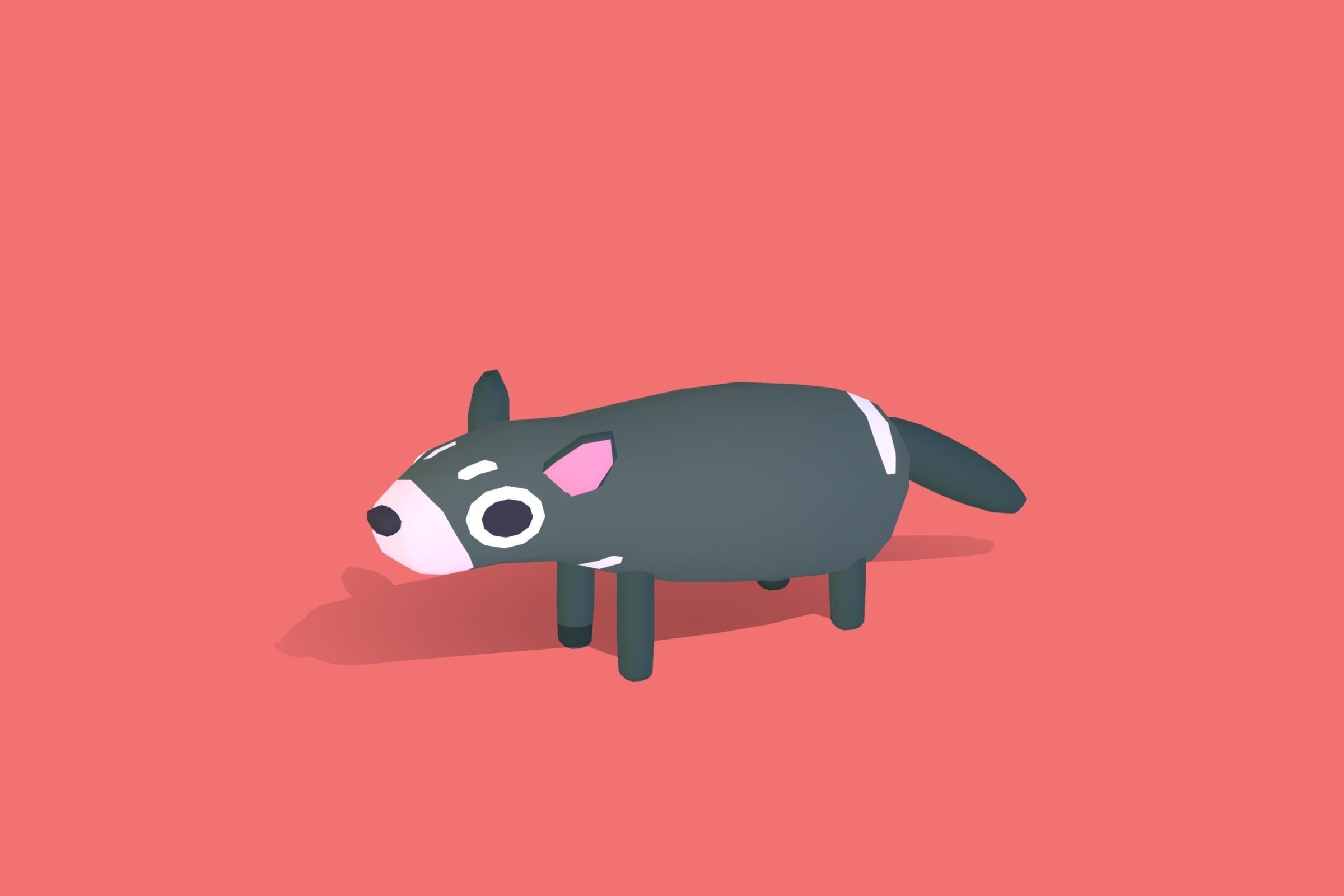 Tasmanian Devil - Quirky Series Low-poly 3D model_5