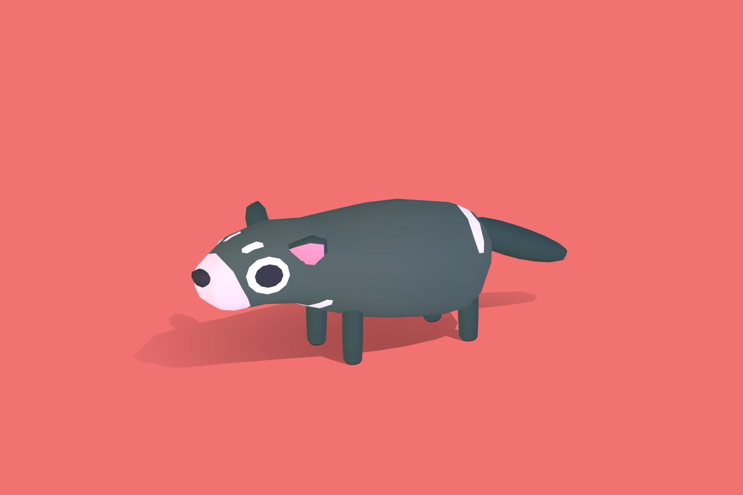 Tasmanian Devil - Quirky Series Low-poly 3D model_12