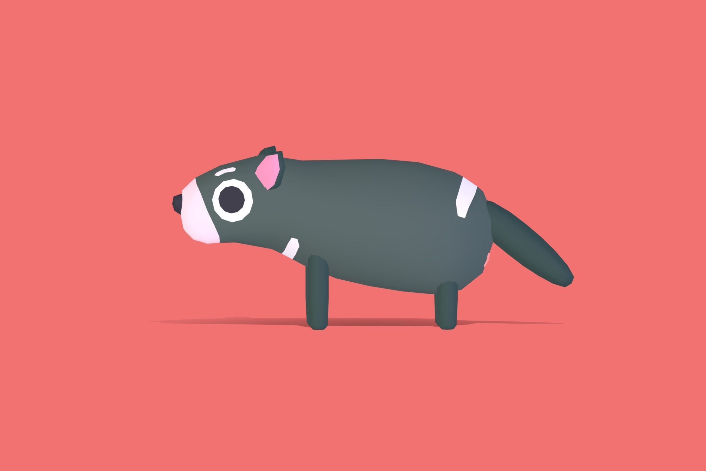 Tasmanian Devil - Quirky Series Low-poly 3D model_2