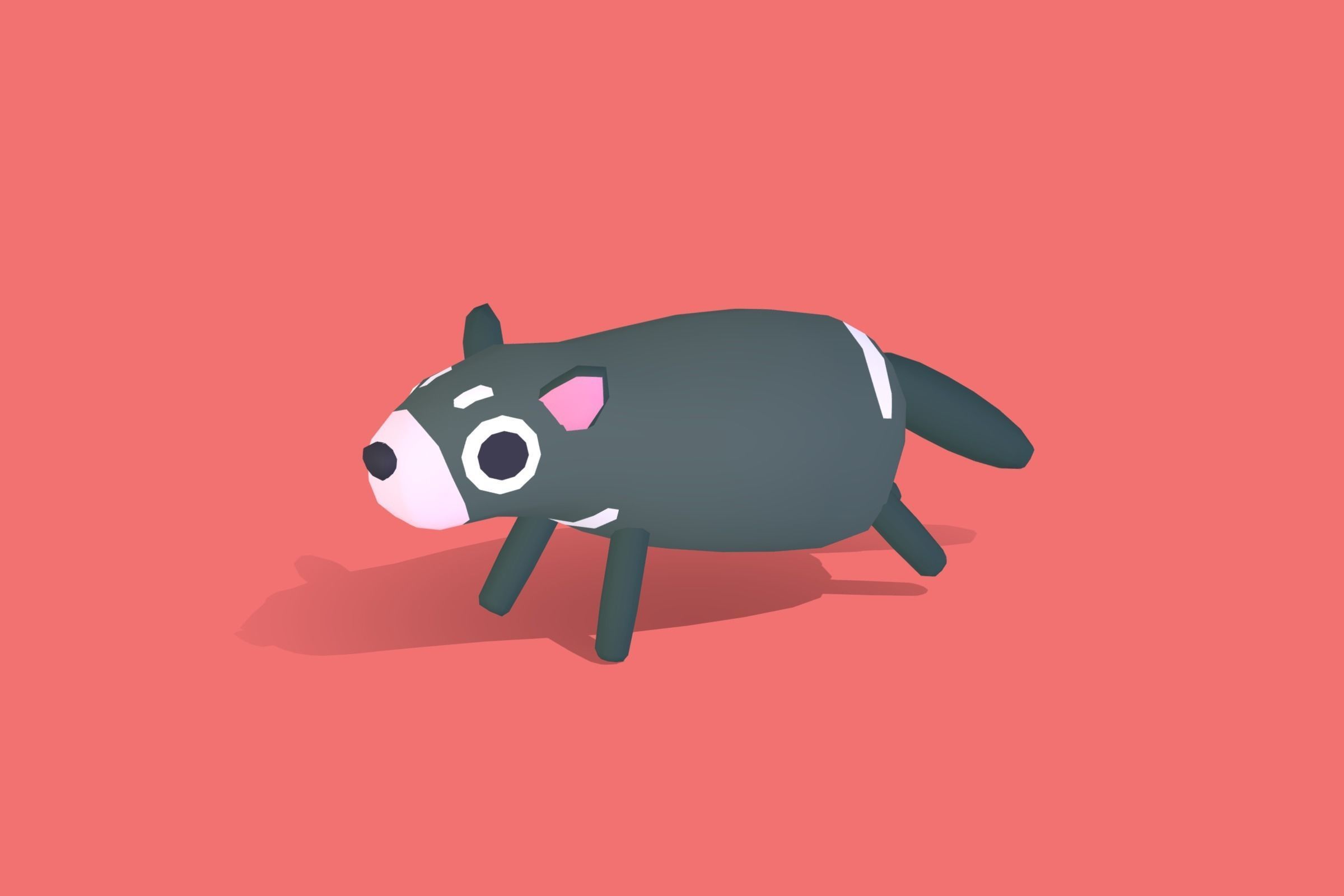 Tasmanian Devil - Quirky Series Low-poly 3D model_10