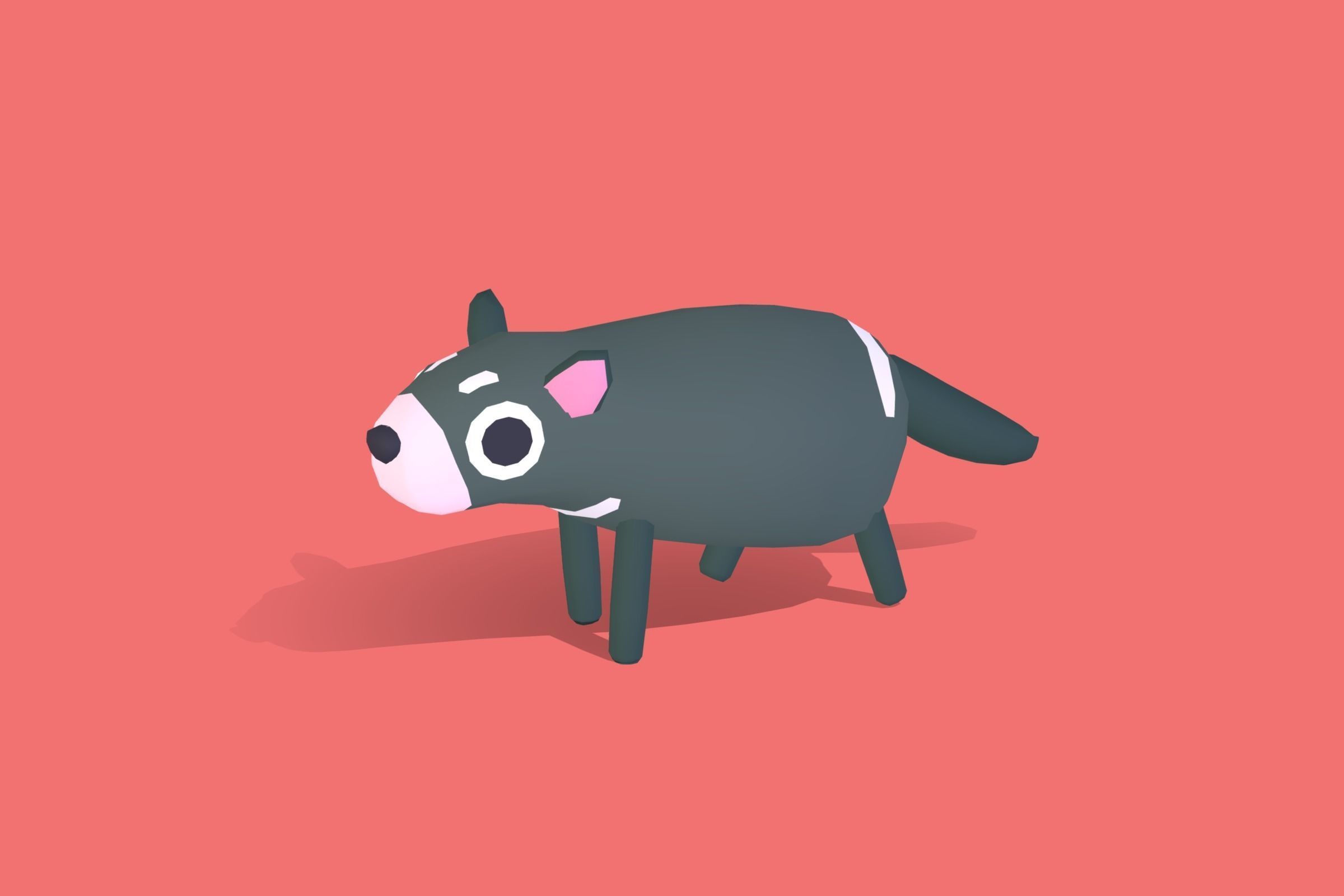 Tasmanian Devil - Quirky Series Low-poly 3D model_9