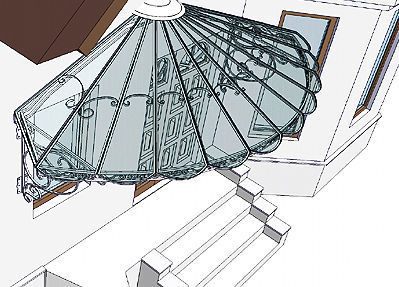 Pergola 2 ornate awning for window 3D model_1