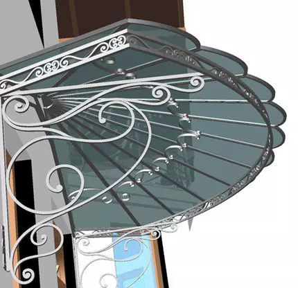 Pergola 2 ornate awning for window 3D model_0