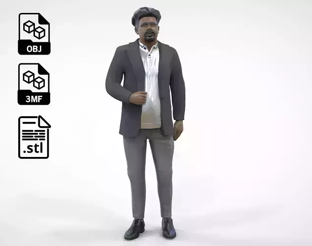 N2 Standing  Indian guy 1 64 Miniature 3D print model