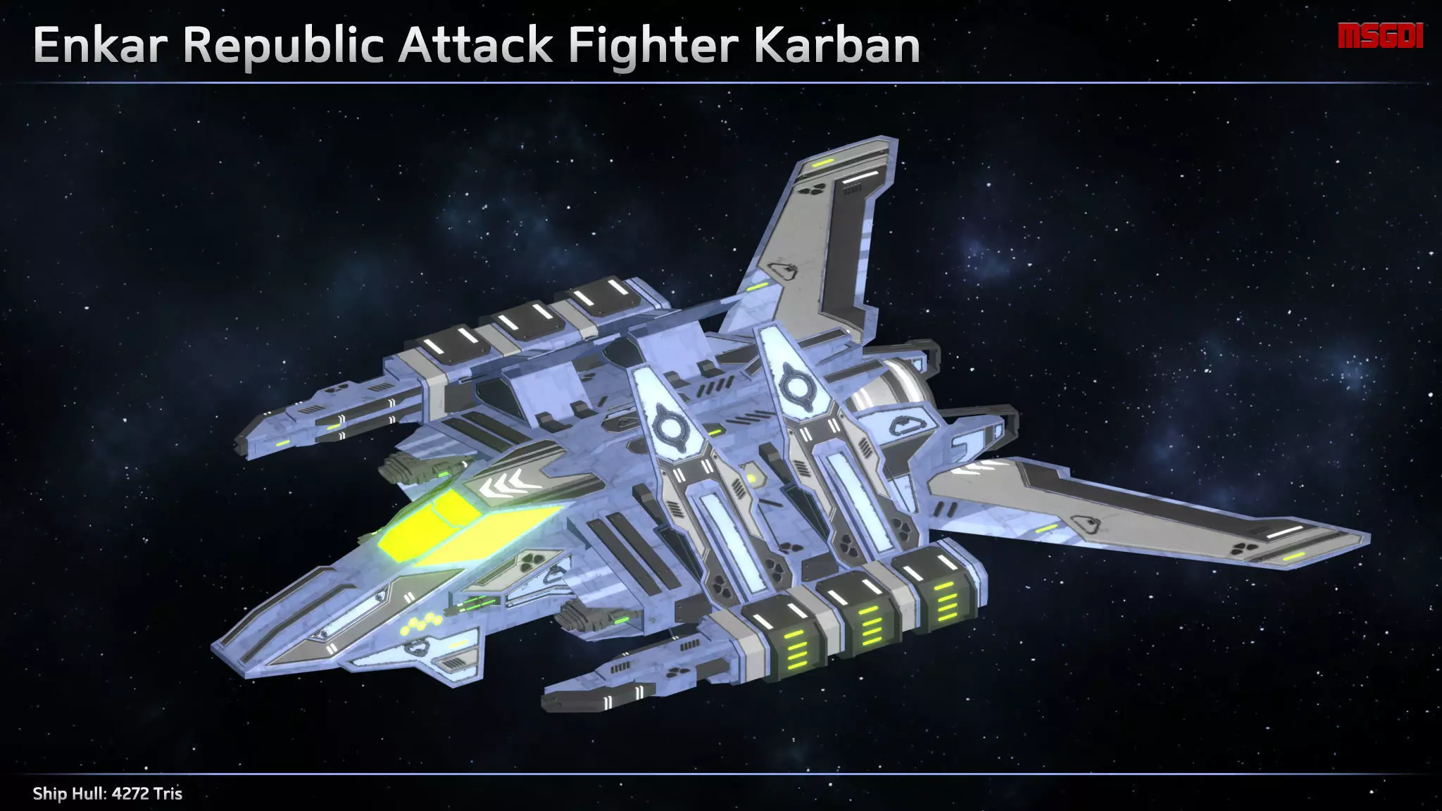Enkar Republic Attack Fighter Karban Low-poly 3D model_0