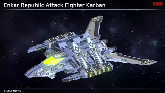 Enkar Republic Attack Fighter Karban Low-poly 3D model