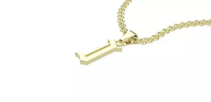 Gothic I letter pendant
