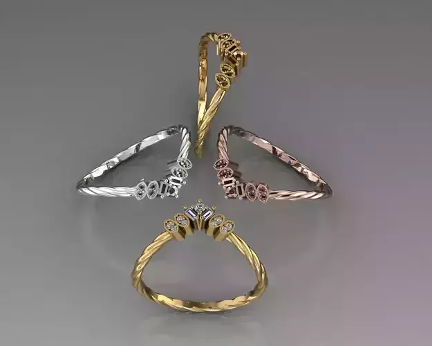 ringssssss 3d three rings 3D print model