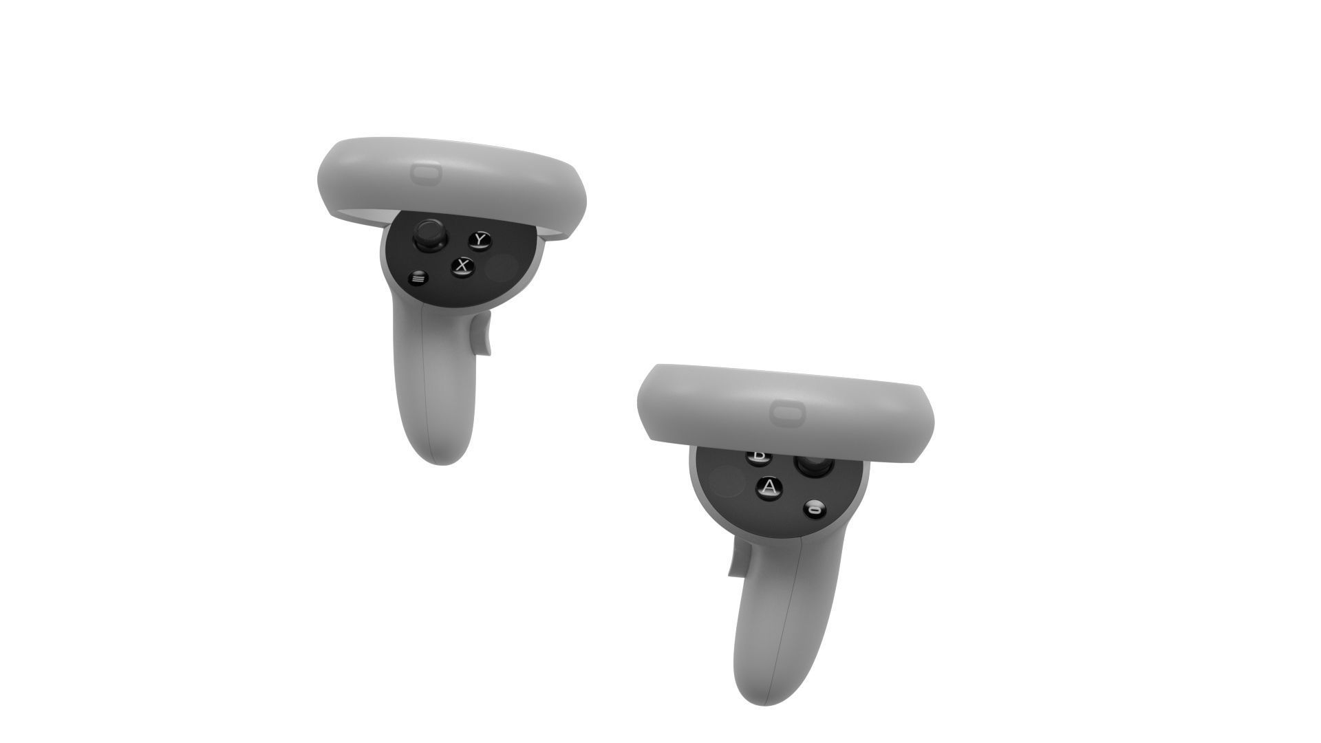 Oculus Quest 2 with Controllers 3D model_34