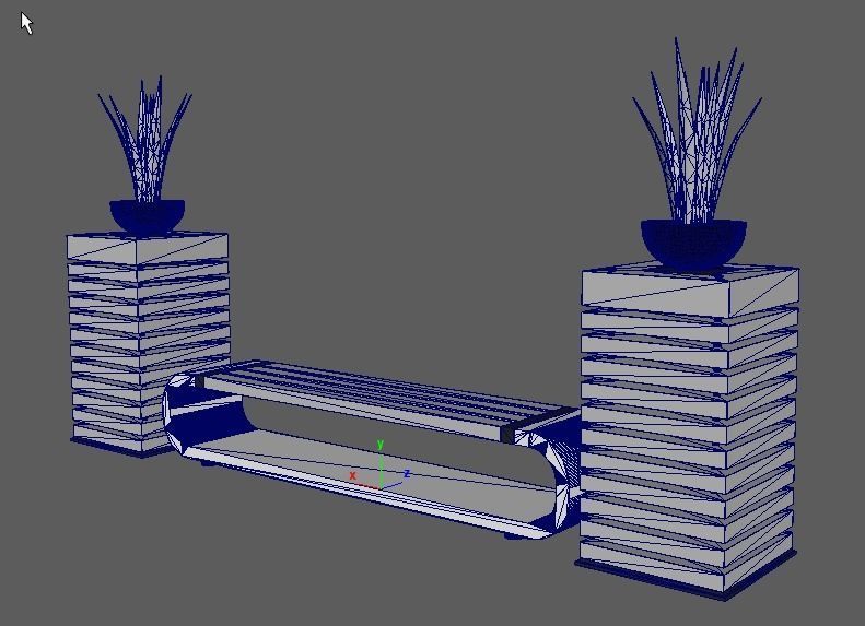 Bench modern 3D model_3