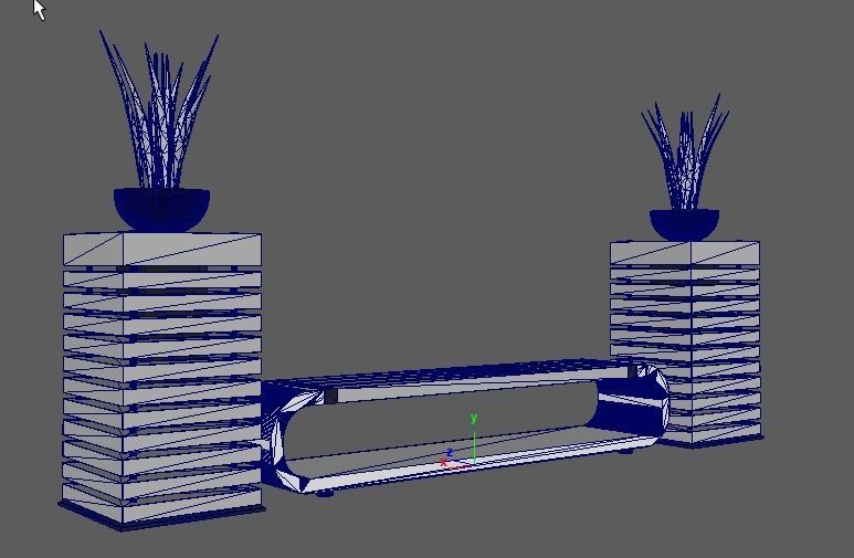 Bench modern 3D model_4