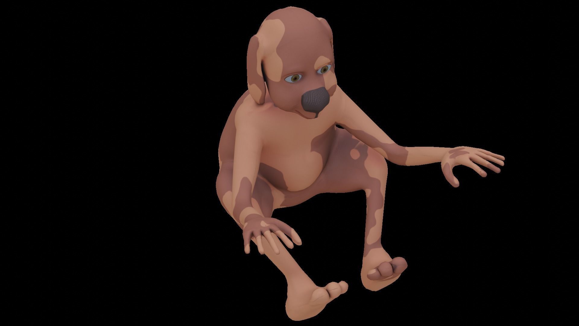 cute dog Low-poly 3D model_3
