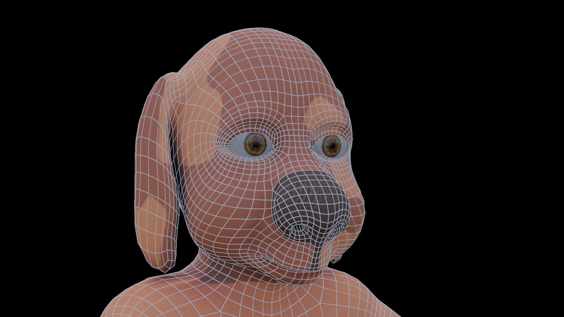 cute dog Low-poly 3D model_8