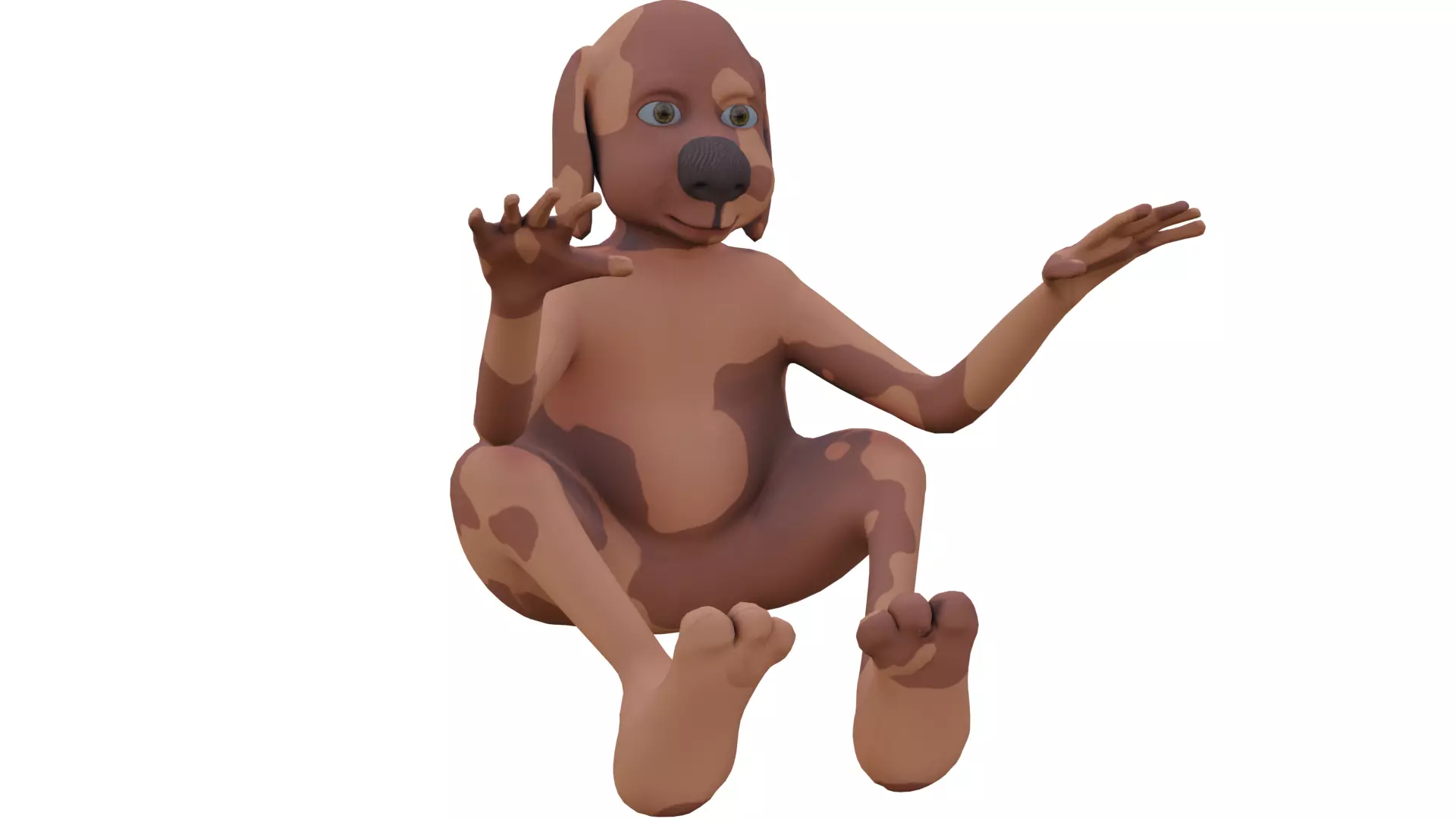 cute dog Low-poly 3D model_0