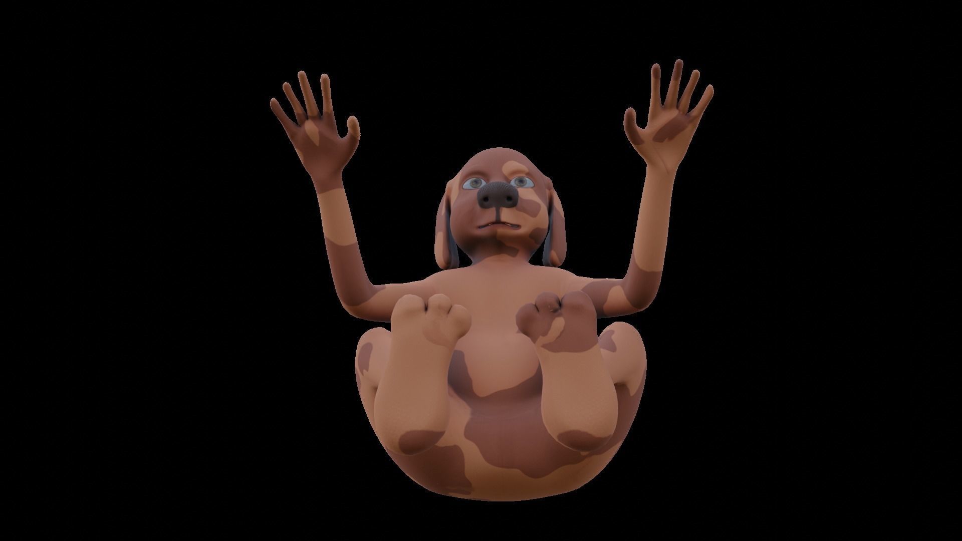 cute dog Low-poly 3D model_5