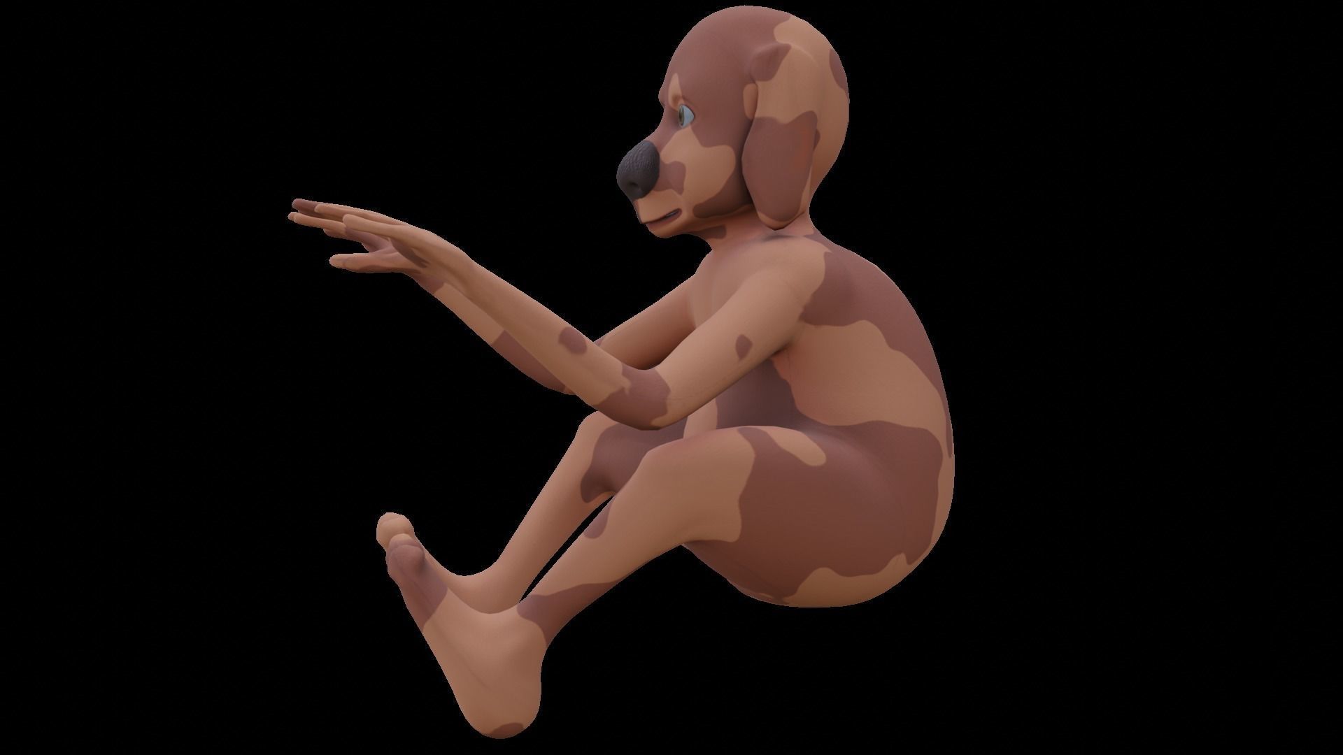 cute dog Low-poly 3D model_1