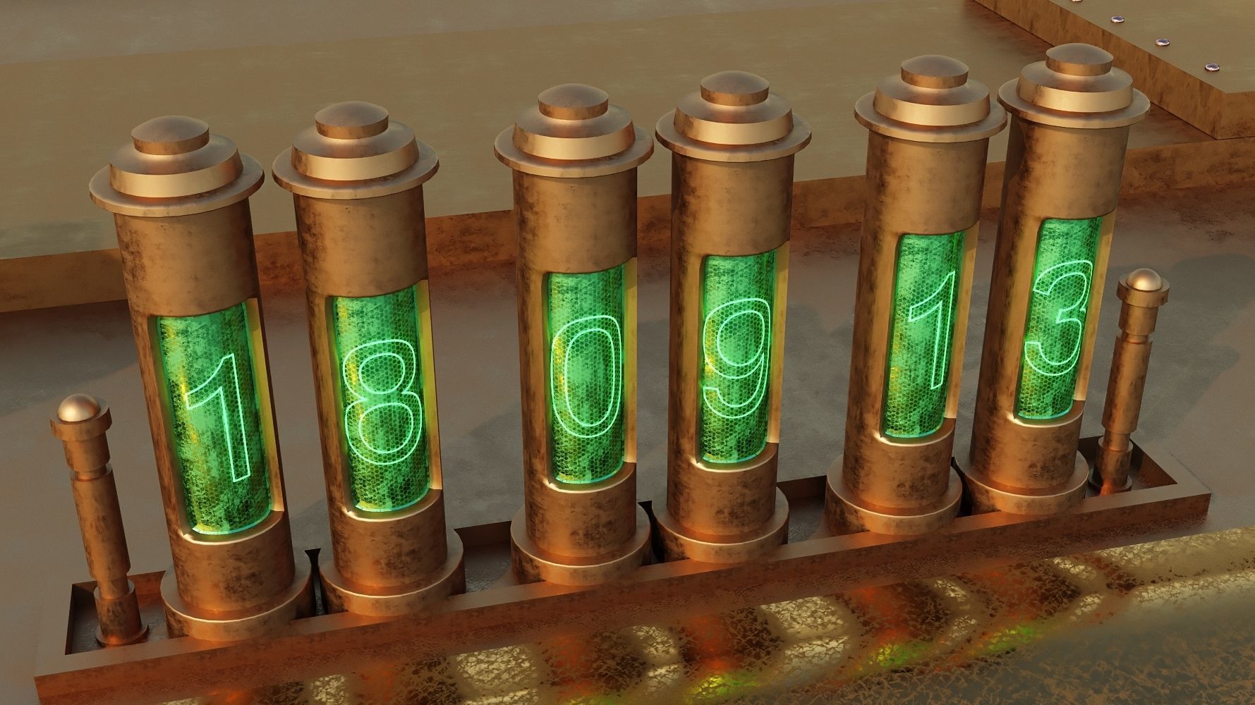 Cute chick and SteamPunk oven 3D model_8