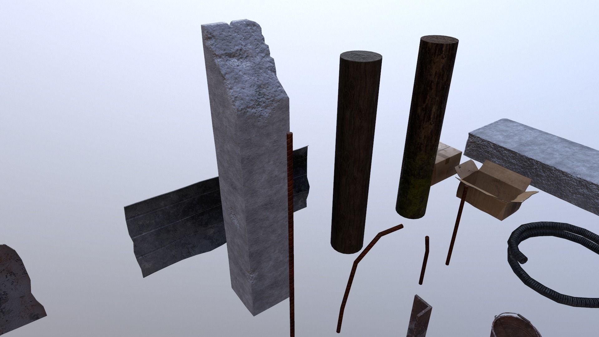Industrial props pack Low-poly 3D model_9