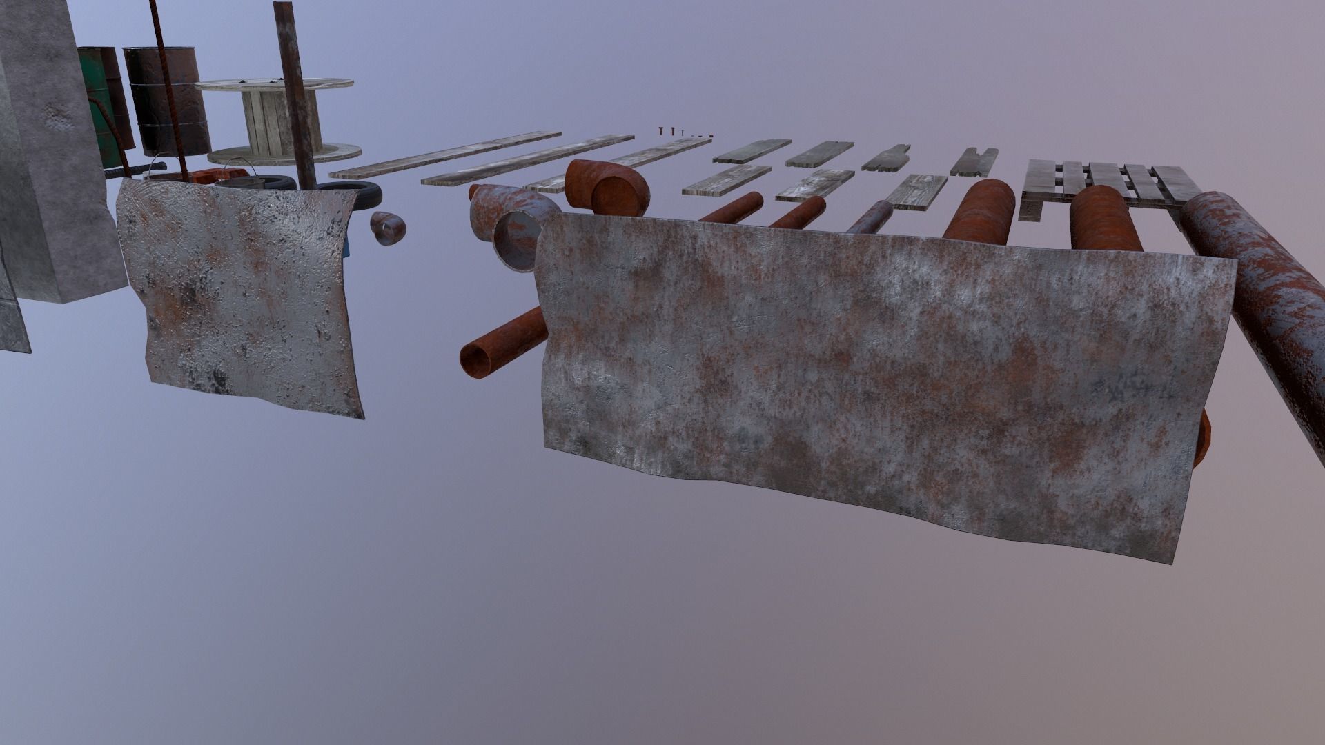Industrial props pack Low-poly 3D model_8