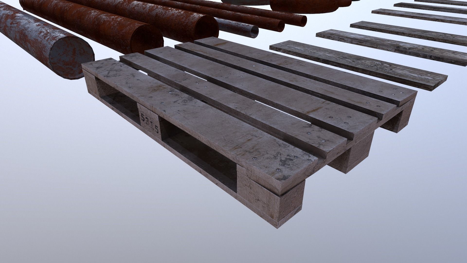 Industrial props pack Low-poly 3D model_5