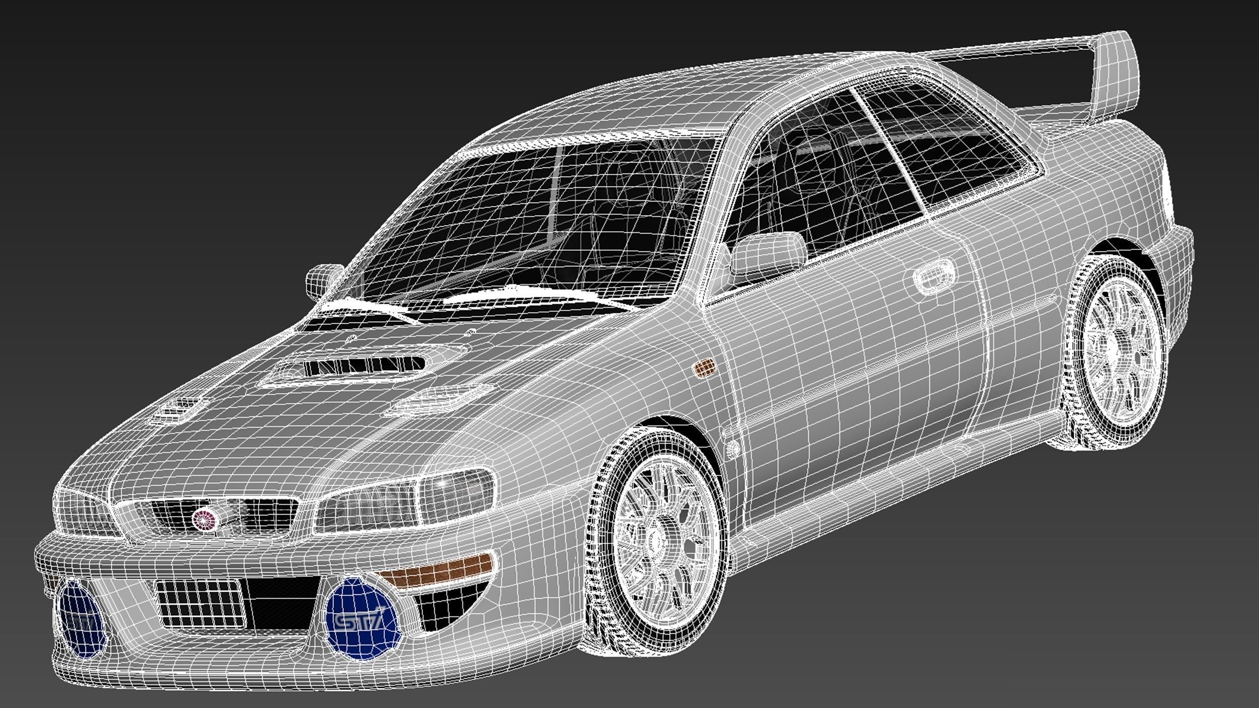 Subaru Impreza STi 22b 1993-2000 3D model_16