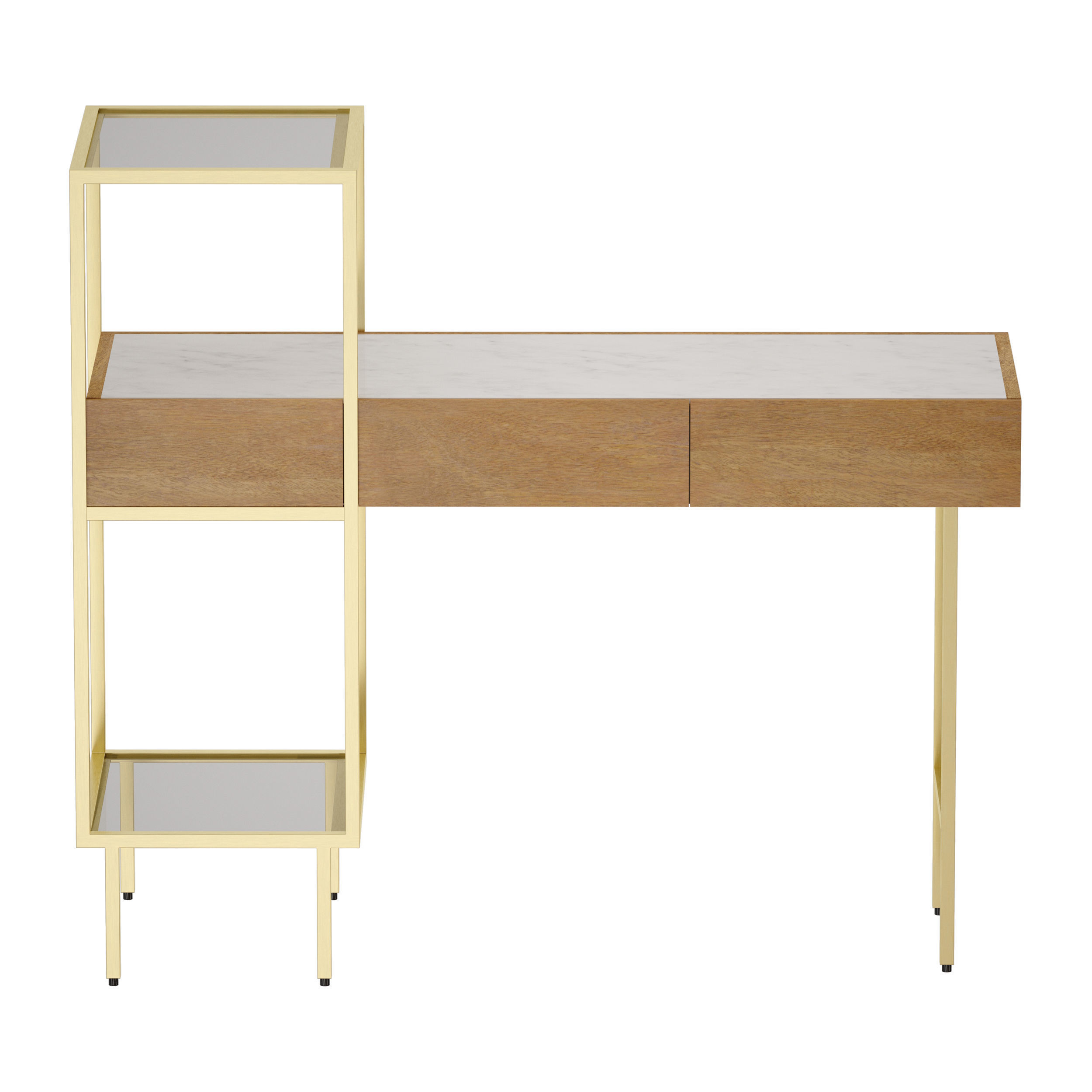 Winslet Wood and Marble Console Table Crate and Barrel 3D model_3