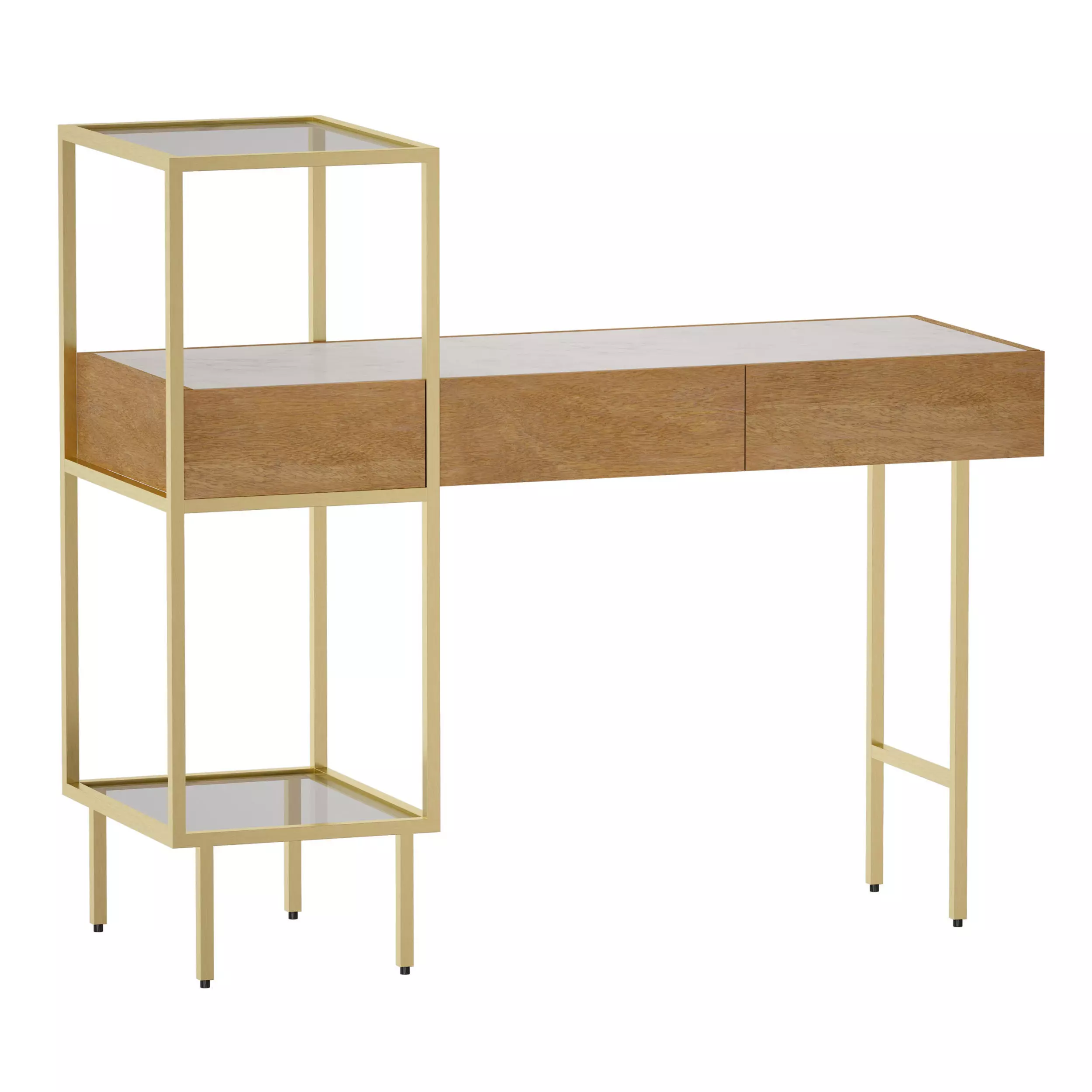 Winslet Wood and Marble Console Table Crate and Barrel 3D model_0