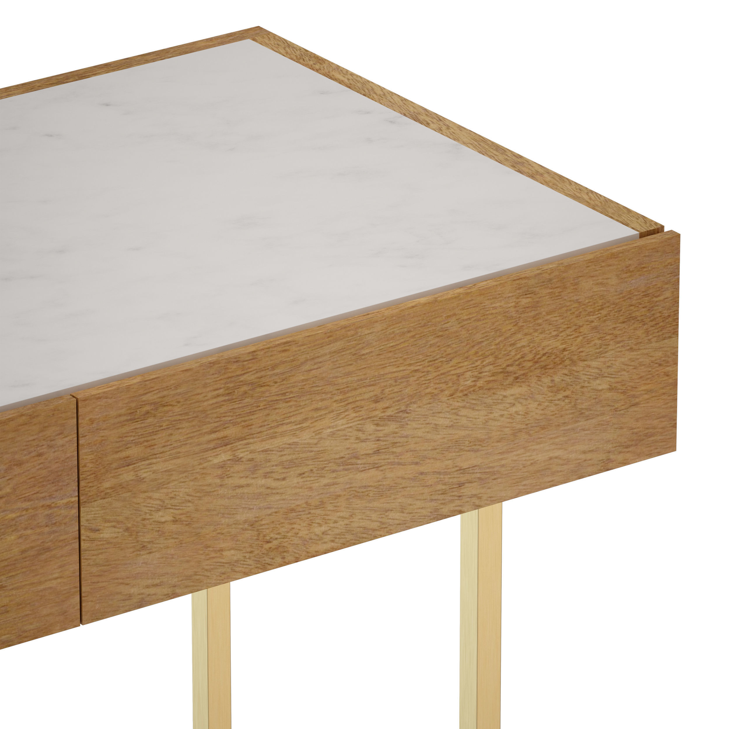 Winslet Wood and Marble Console Table Crate and Barrel 3D model_10