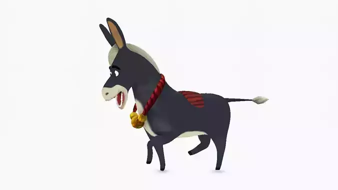 Donkey cartoon wearing scarf