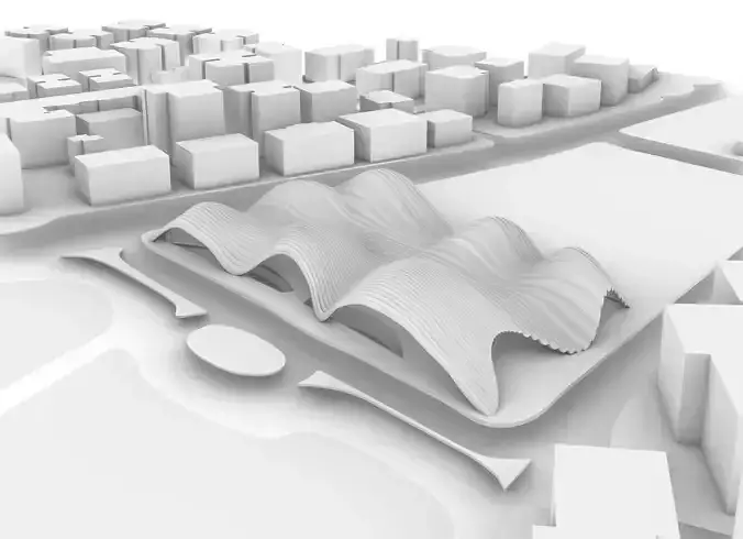 Organic Shell Roof Modeling  Low-poly 3D model