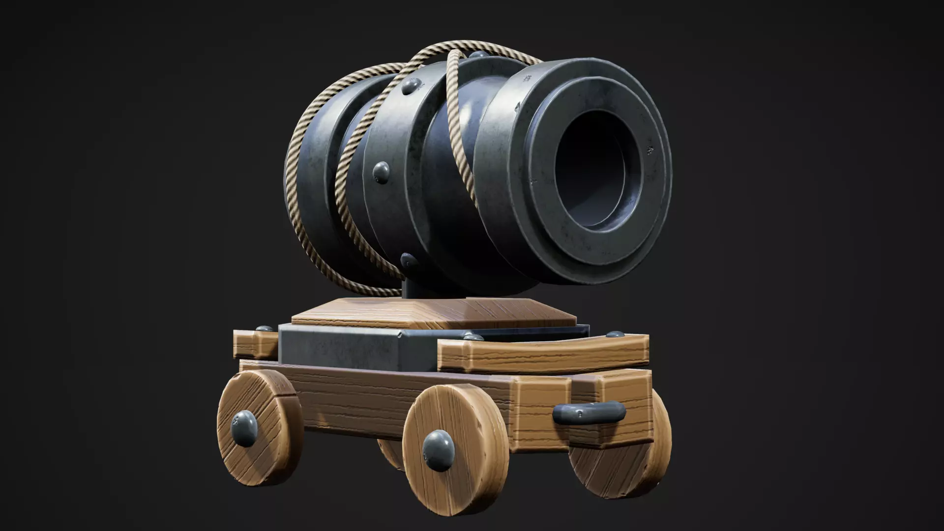 Cannon Free low-poly 3D model