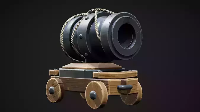 Cannon Free low-poly 3D model