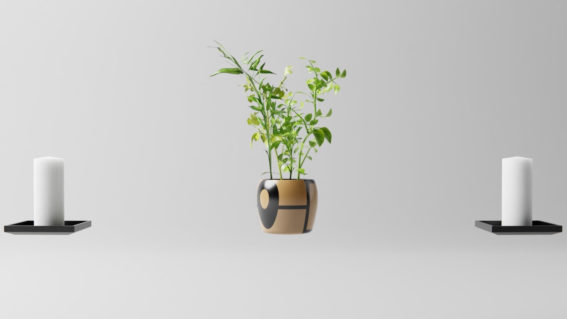 Fireplace chair with pillows and lamp 3D model_6