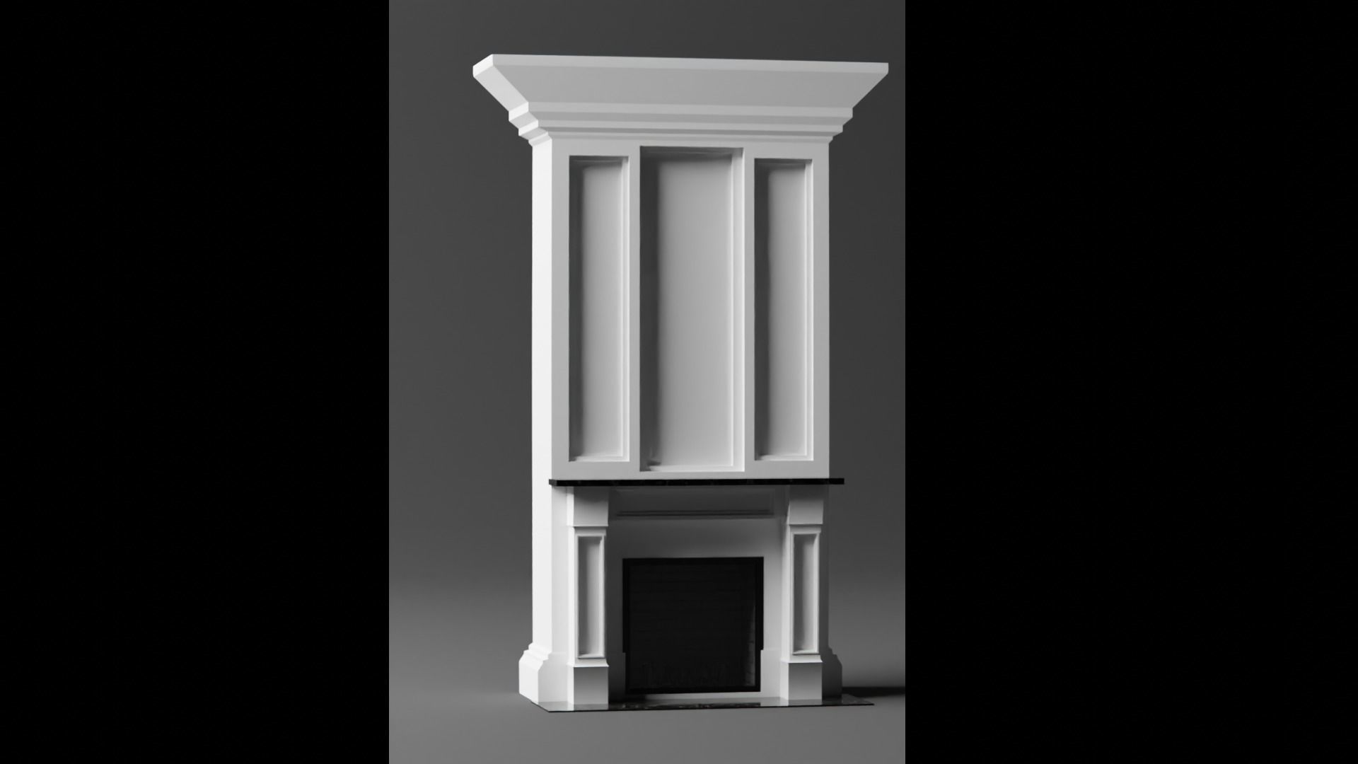 Fireplace chair with pillows and lamp 3D model_5