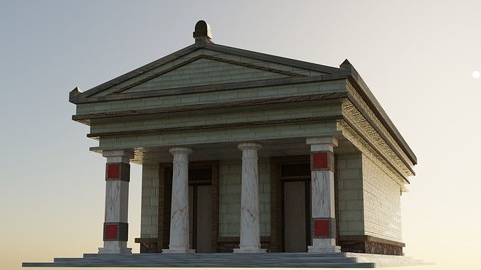 Greek Temple- generic temple Low-poly 3D model