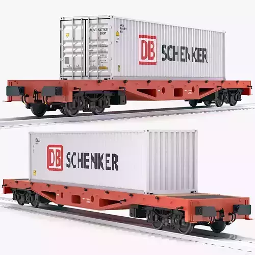 Flat Rail Car DB Schenker Shipping Container