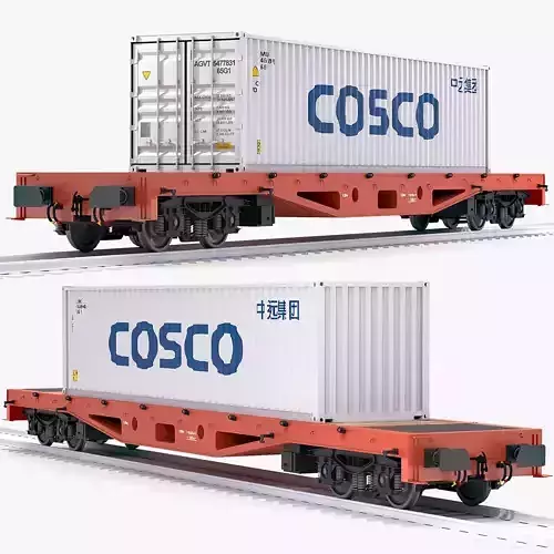 Flat Rail Car Cosco Shipping Container
