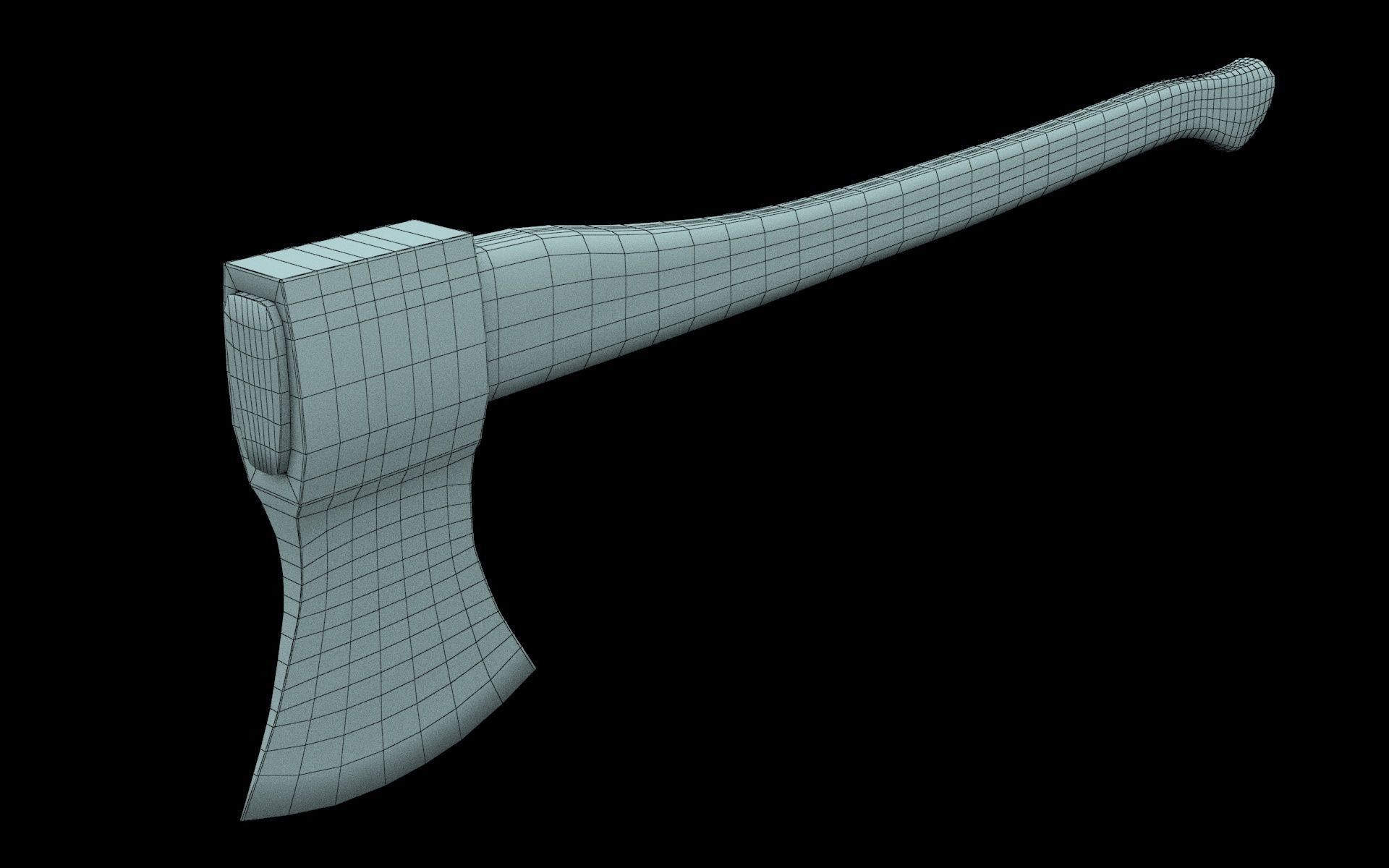 Realistic Ax worn-out Low-poly 3D model_9